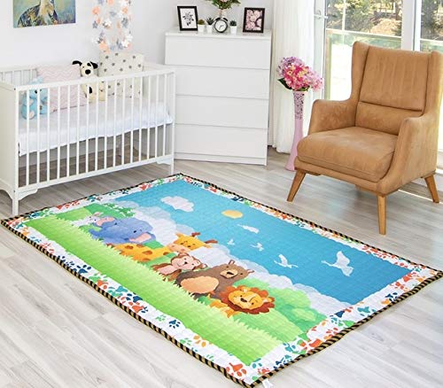 Moiré Baby 3D Paper Craft Animal Learning Baby Play Mat Extra Large 76 in. x 58 Padded ABC Crawling Carpet for Babies 3D Paper Craft Animal - Image 2